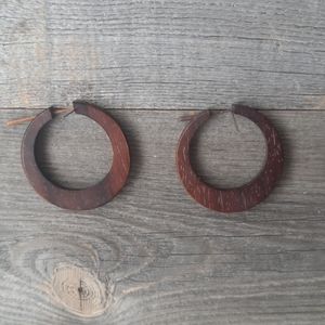 Wooden bangle earrings